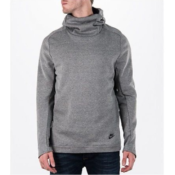 Nike Men’s Charcoal Gray Tech Fleece Funnel Neck Pullover Sweatshirt Sz. M - Picture 2 of 11